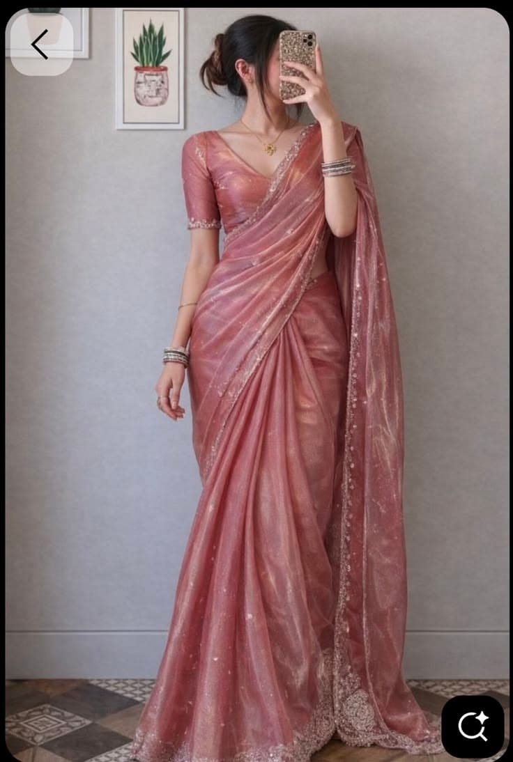 Ivory Organza Saree